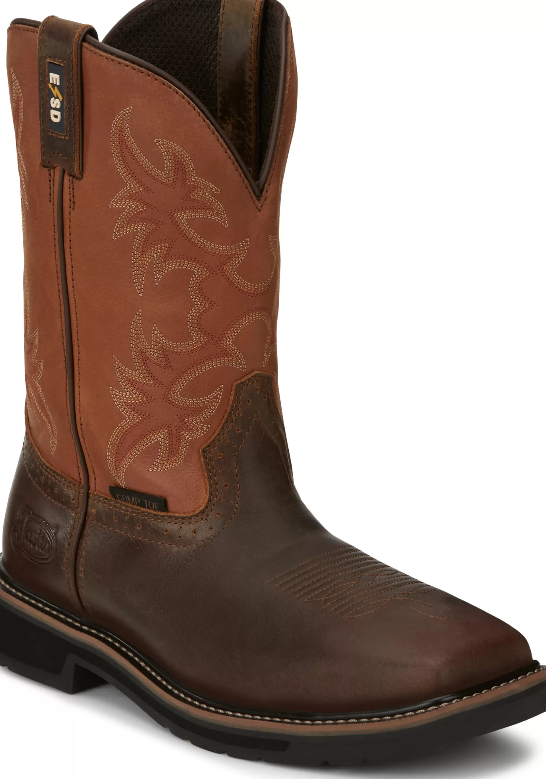 Hombre Justin Boots Actuator 11" Static Dissipative Comp Toe