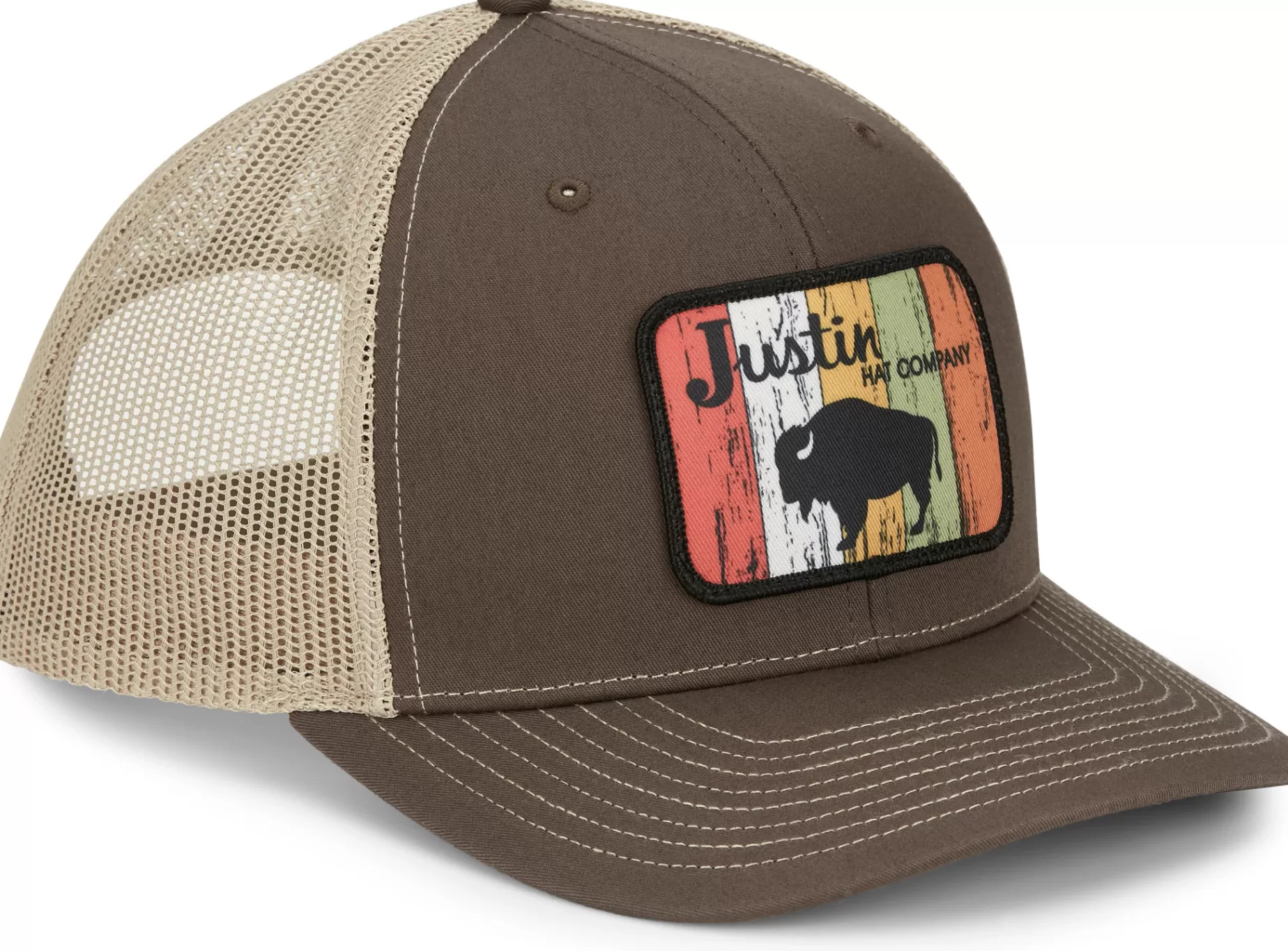 Hombre Justin Boots Buffalo Patch Cap