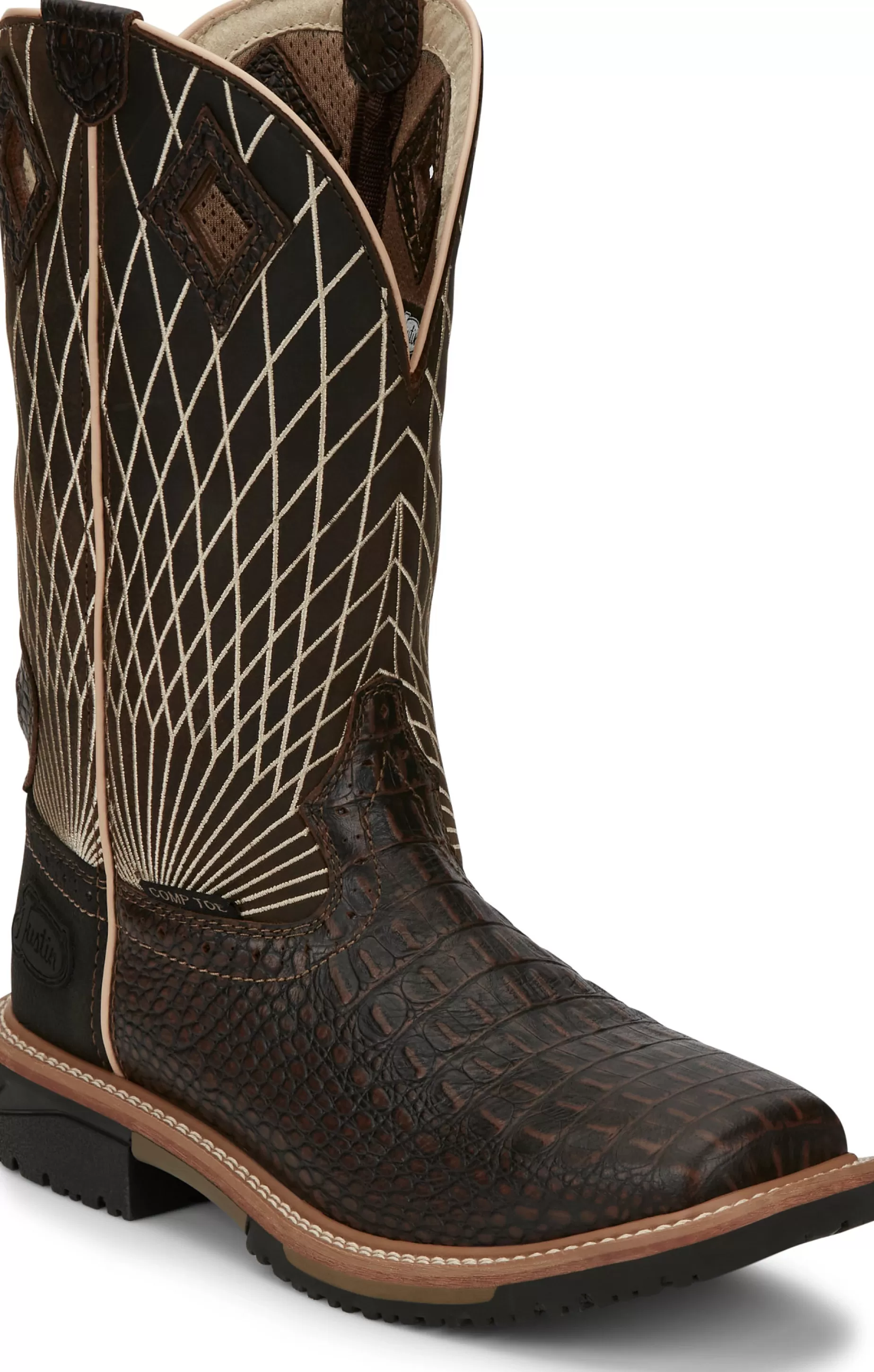 Hombre Justin Boots Derrickman 12" Comp Toe