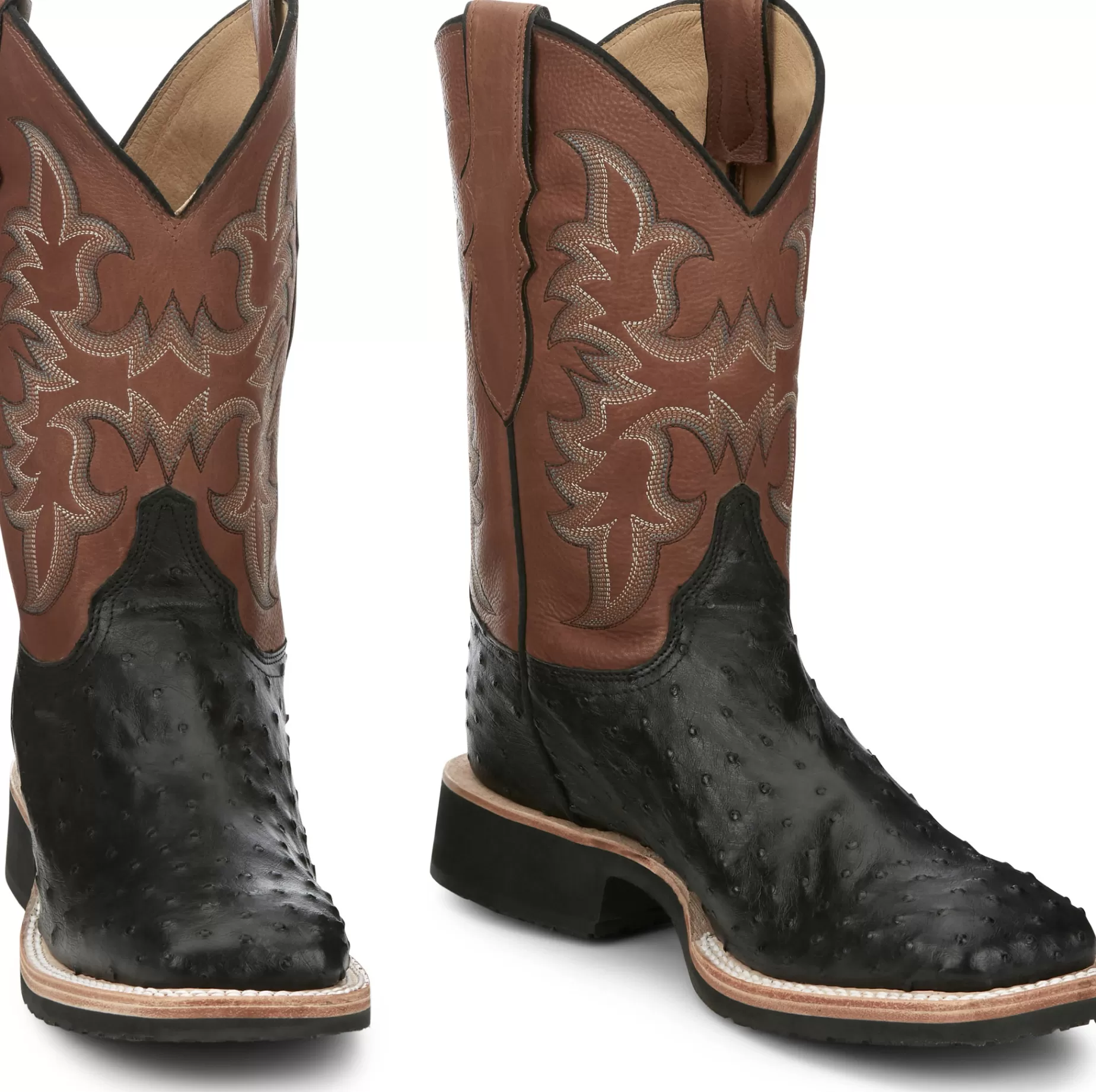 Hombre Justin Boots Drover 11" Full Quill Ostrich