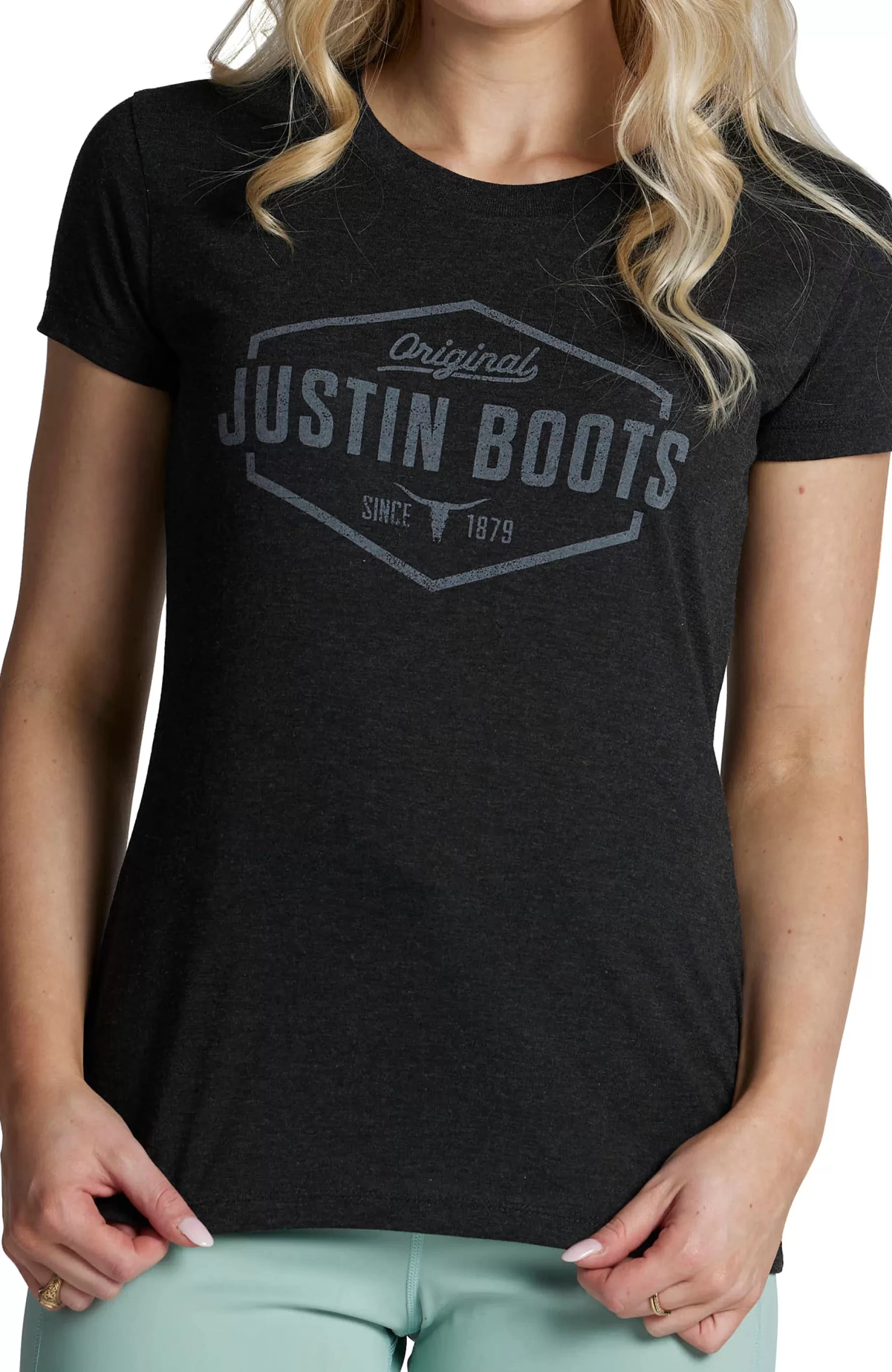 Mujer Justin Boots Hexagon Outline Tee