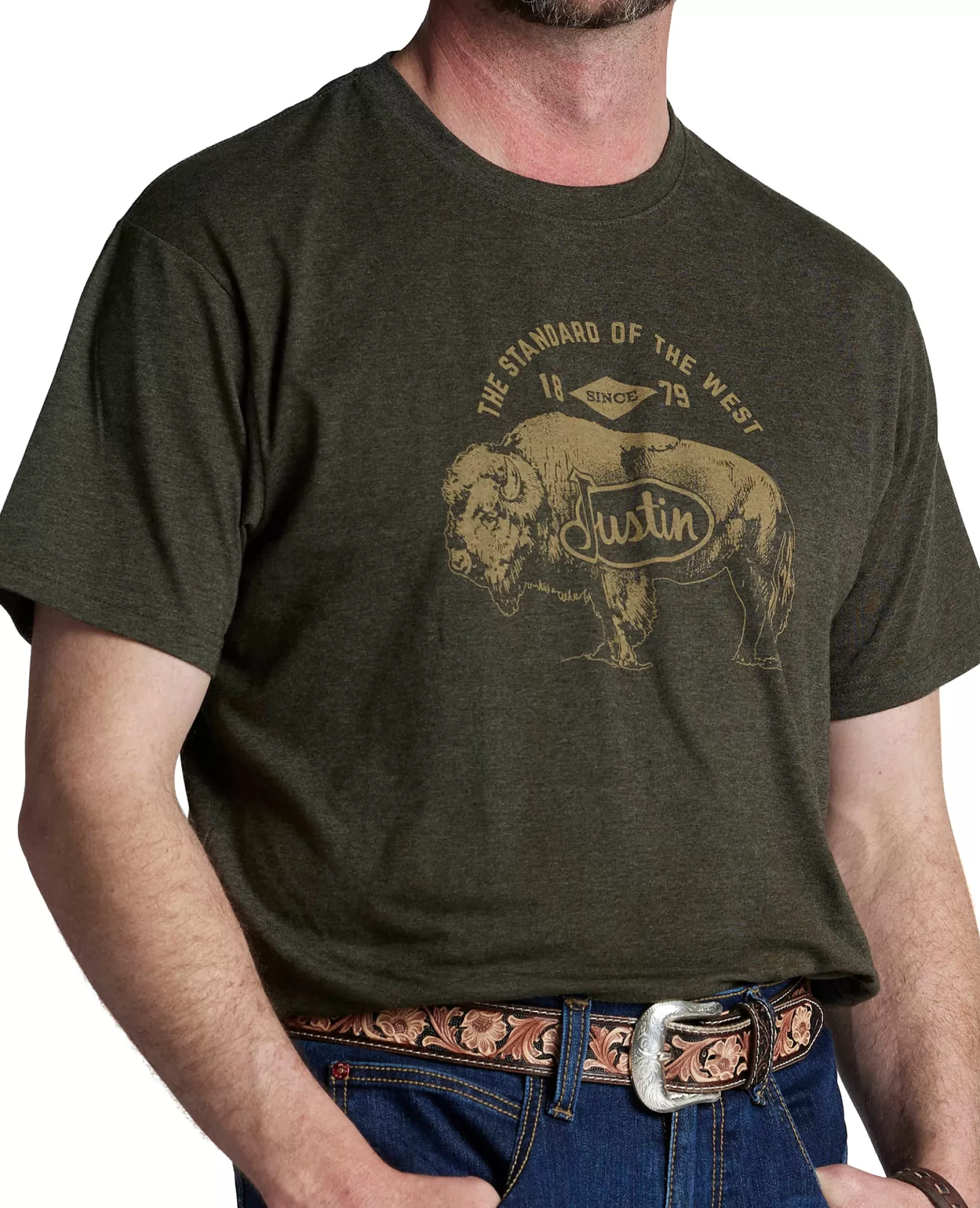 Hombre Justin Boots Justin Men's Bison Tee