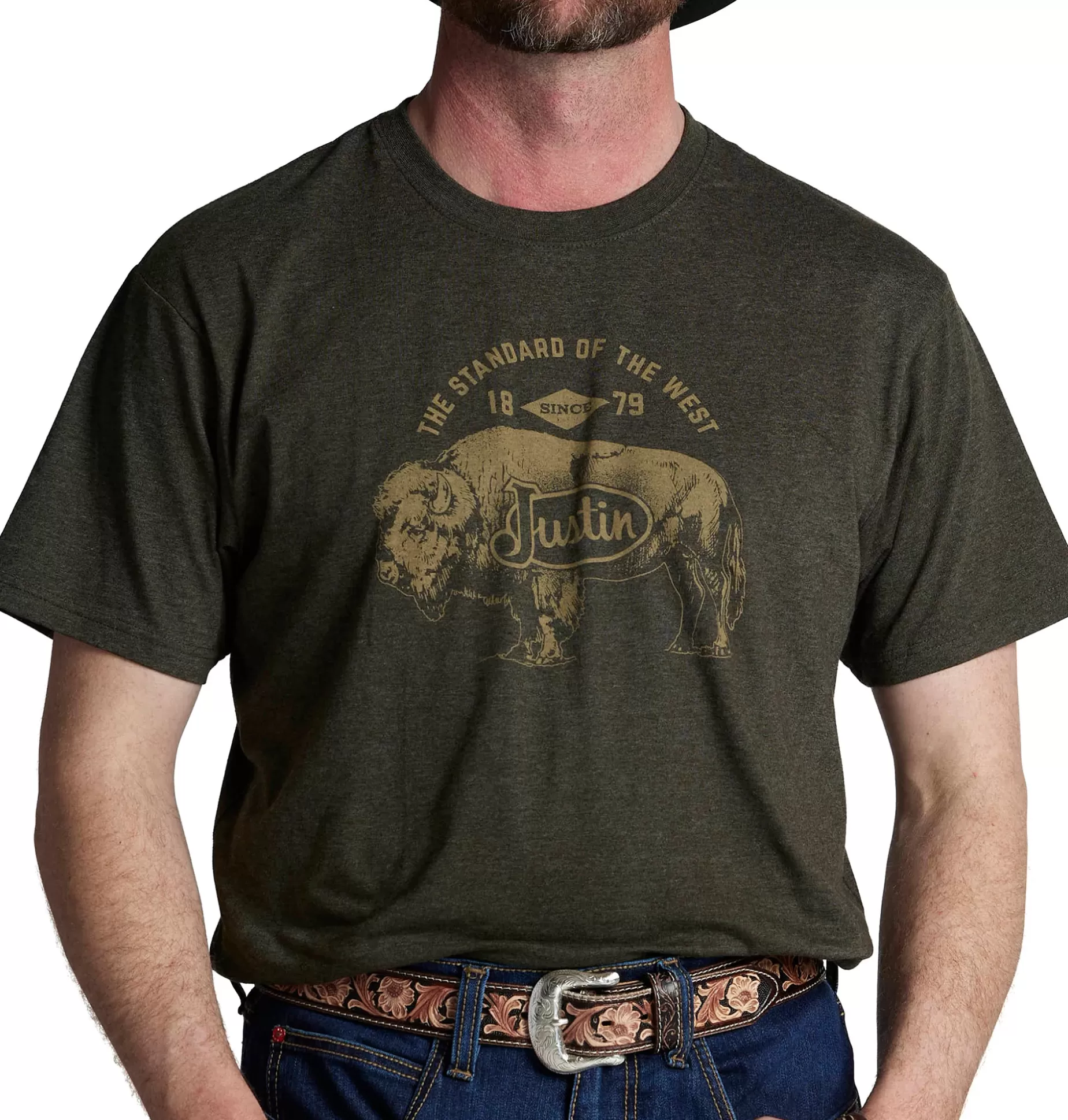 Hombre Justin Boots Justin Men's Bison Tee