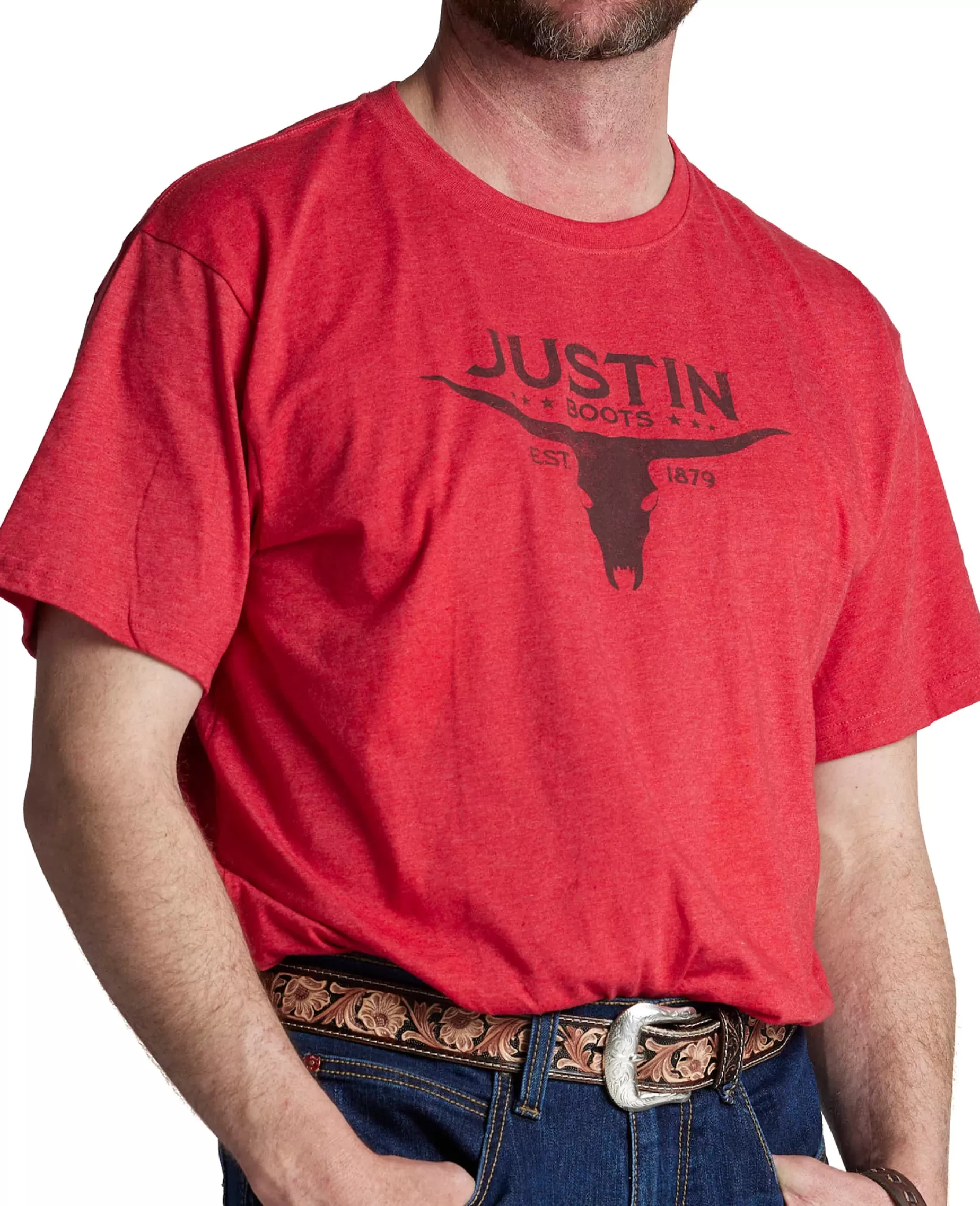 Hombre Justin Boots Justin Men's Bull Skull Tee