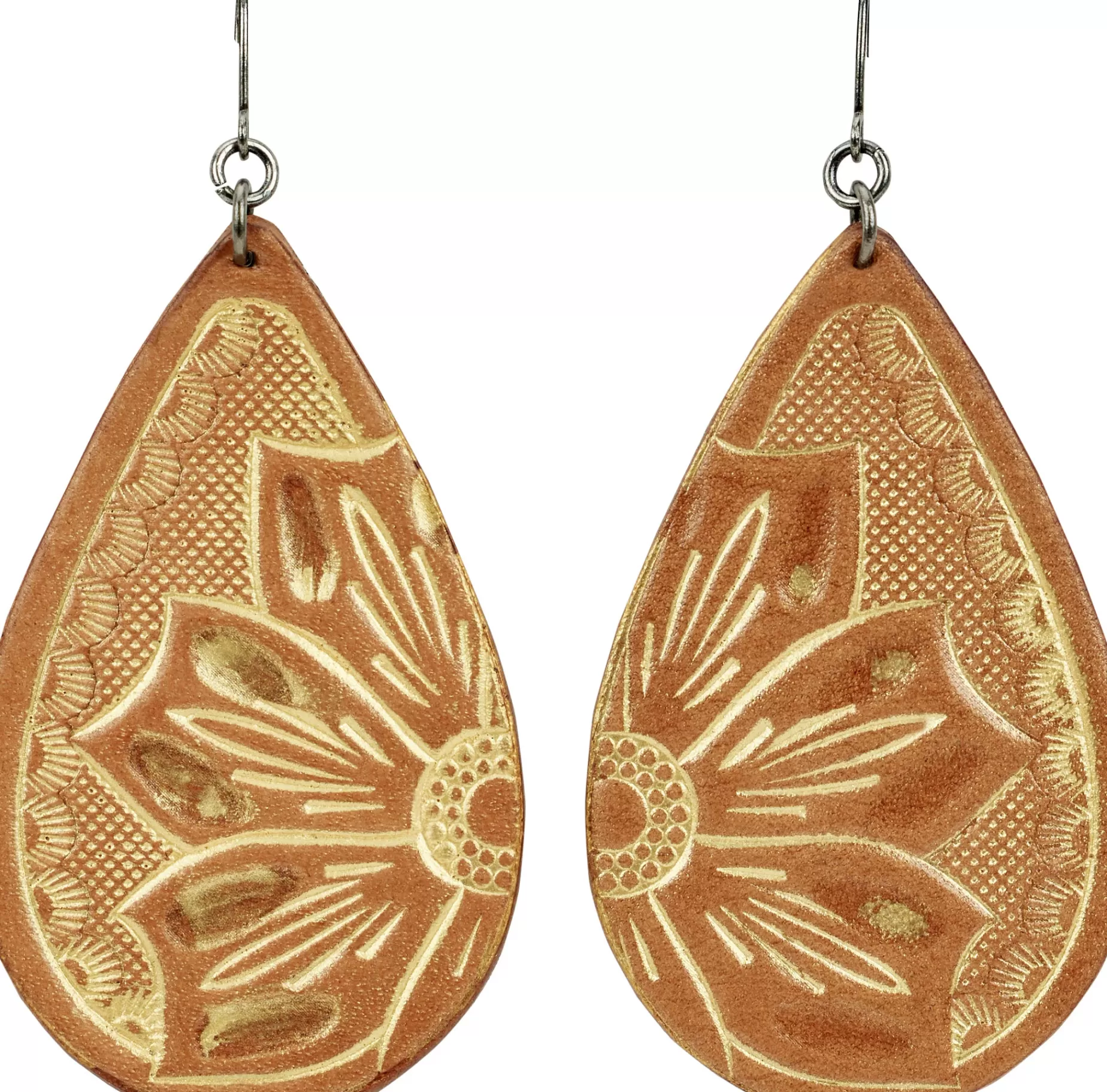 Mujer Justin Boots Justin Women's Tooled Leather Earrings