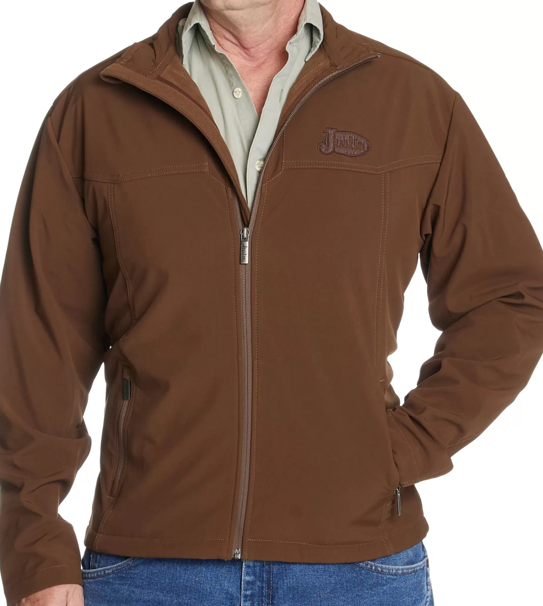 Hombre Justin Boots Laminated Full-Zip Jacket