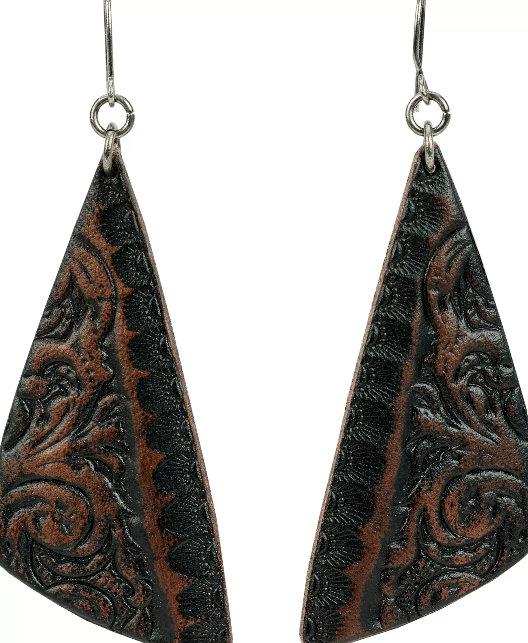 Mujer Justin Boots Leather Triangle Earrings