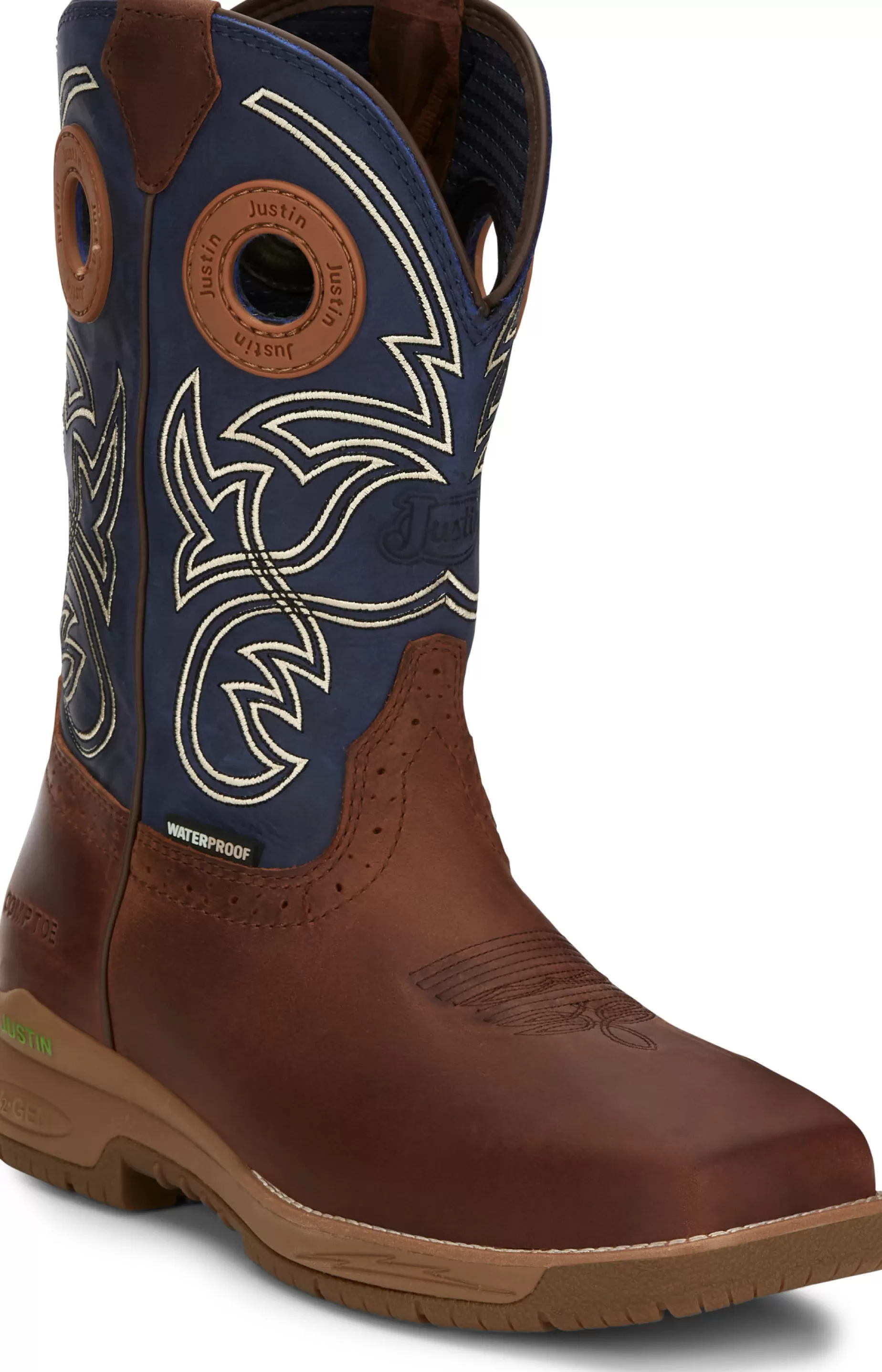 Hombre Justin Boots Nitread 11" Waterproof Nano Comp Toe