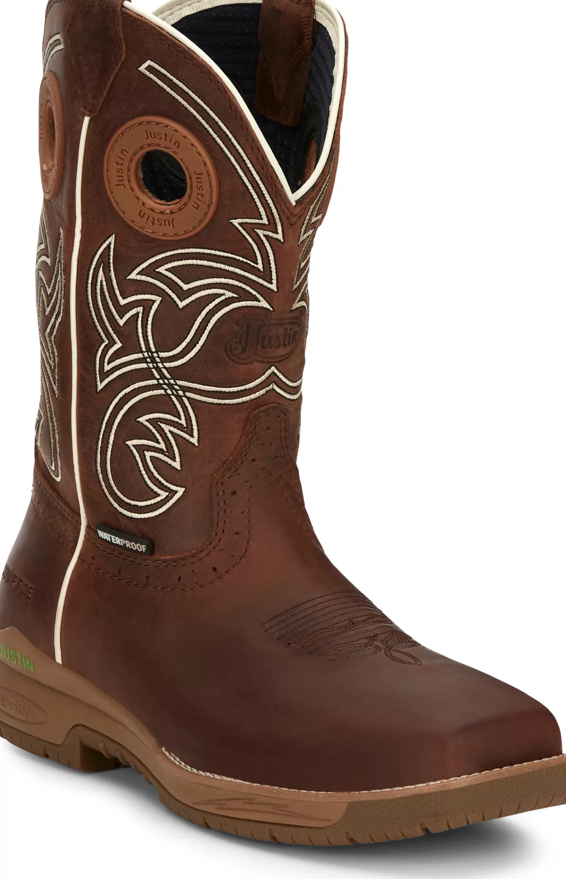 Hombre Justin Boots Nitread 11" Waterproof Nano Comp Toe