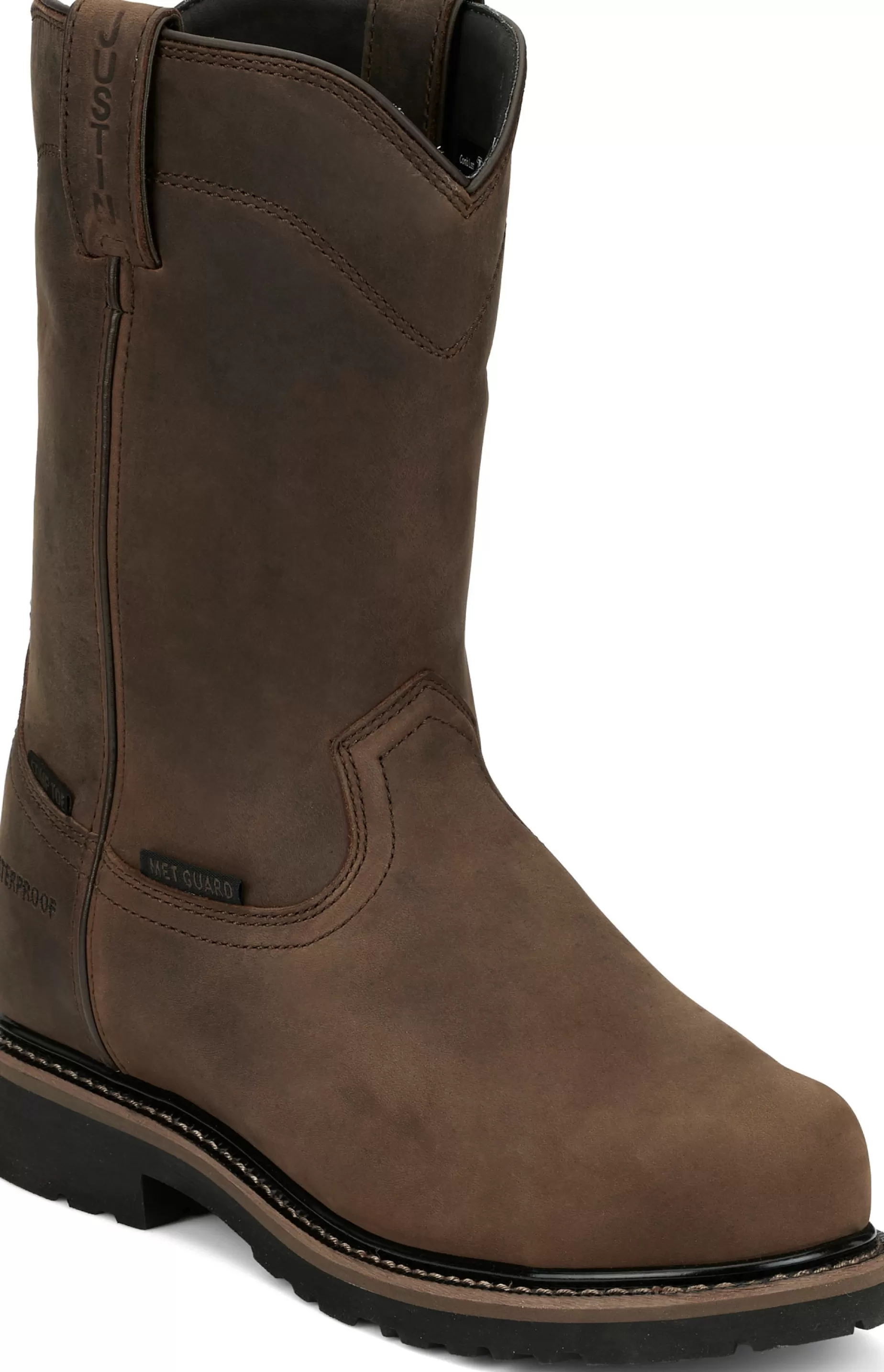 Mujer/Hombre Justin Boots Pulley 10" Waterproof Met Guard Comp Toe