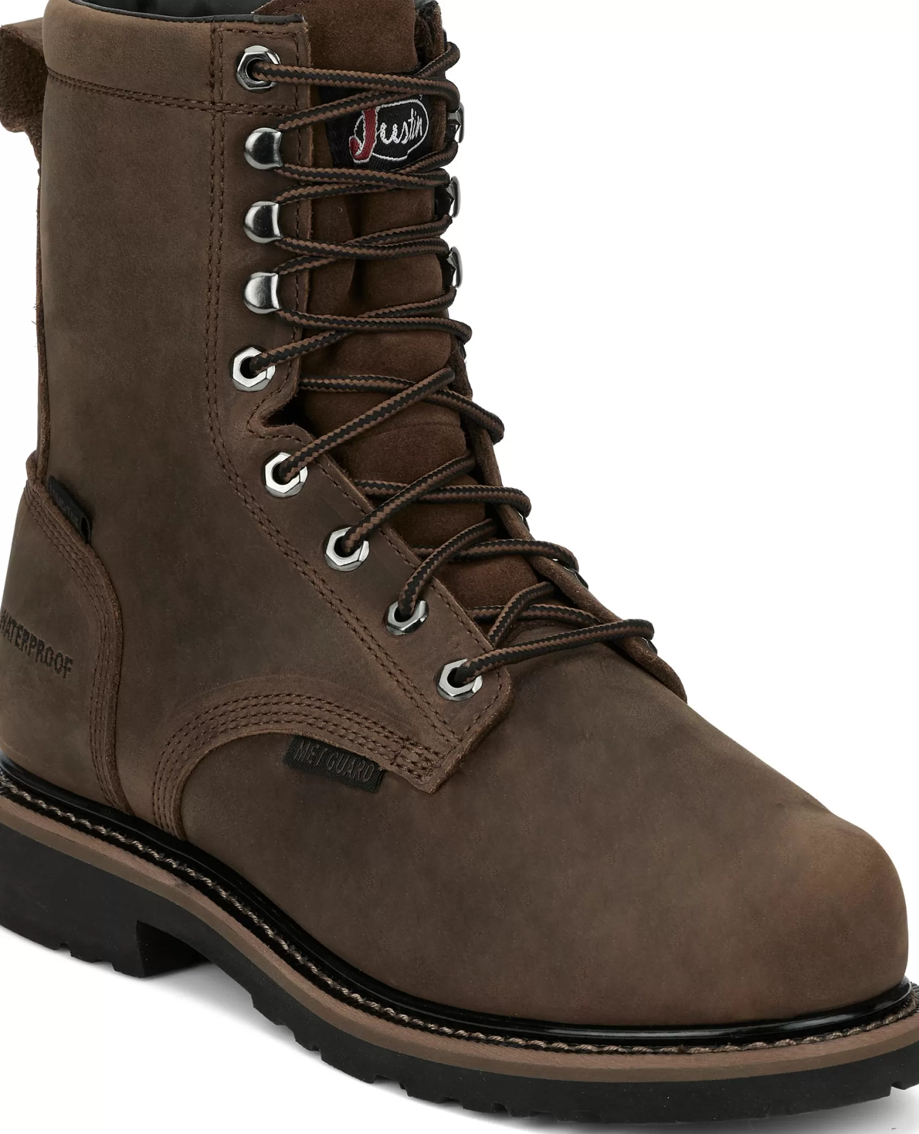 Mujer/Hombre Justin Boots Pulley 8" Met Guard Waterproof Nano Comp Toe