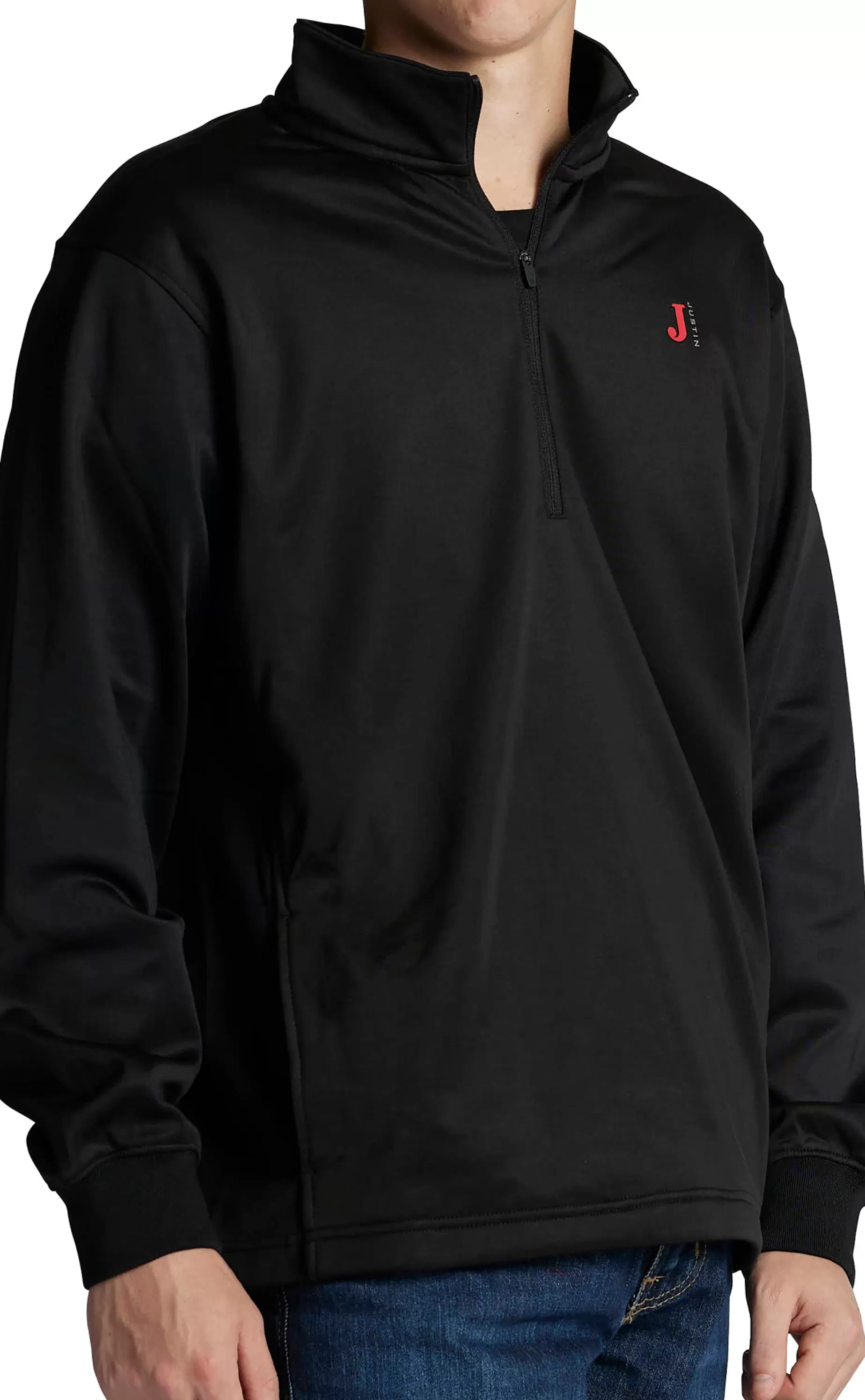 Hombre Justin Boots Quarter Zip Fleece Pullover