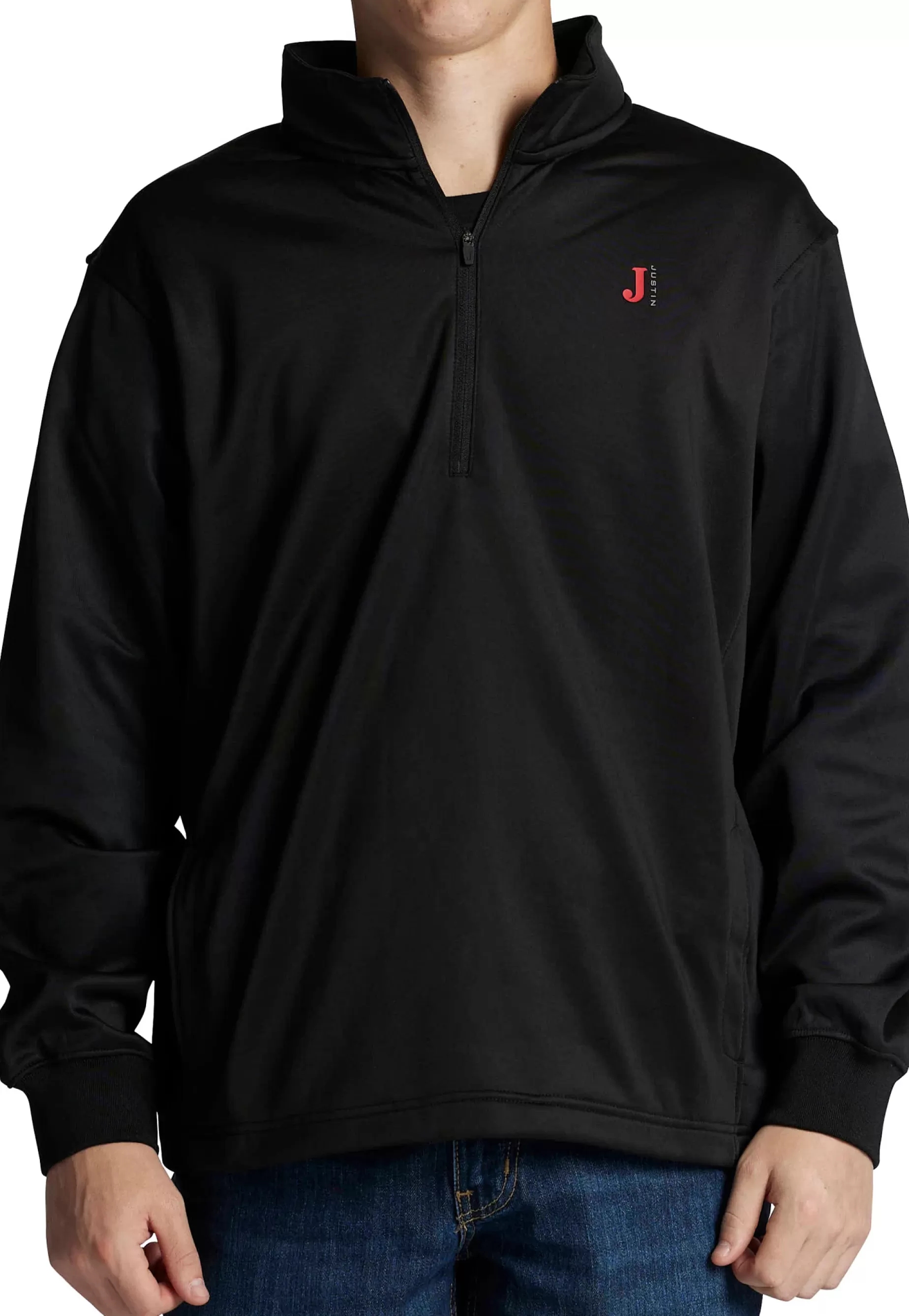 Hombre Justin Boots Quarter Zip Fleece Pullover