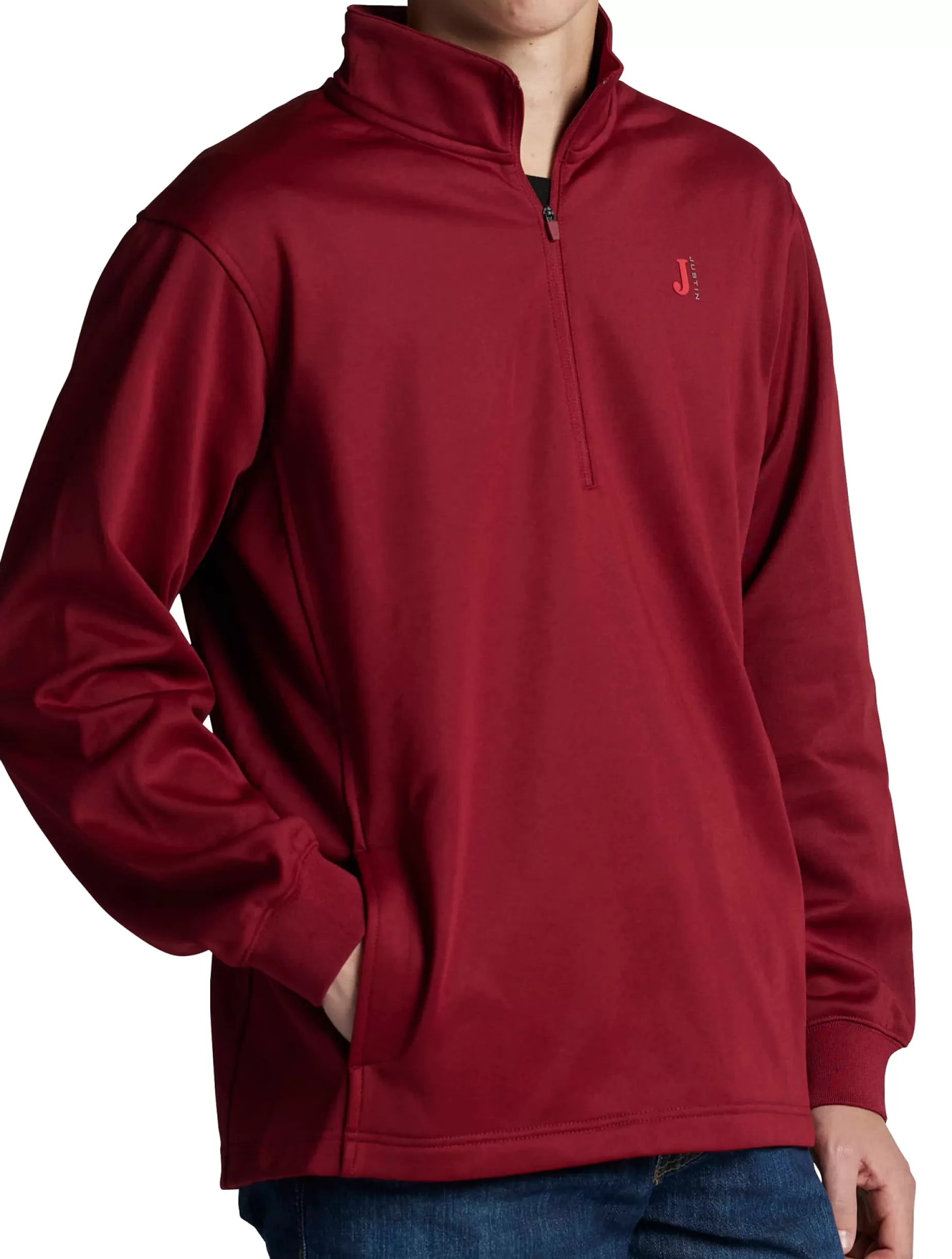 Hombre Justin Boots Quarter Zip Fleece Pullover