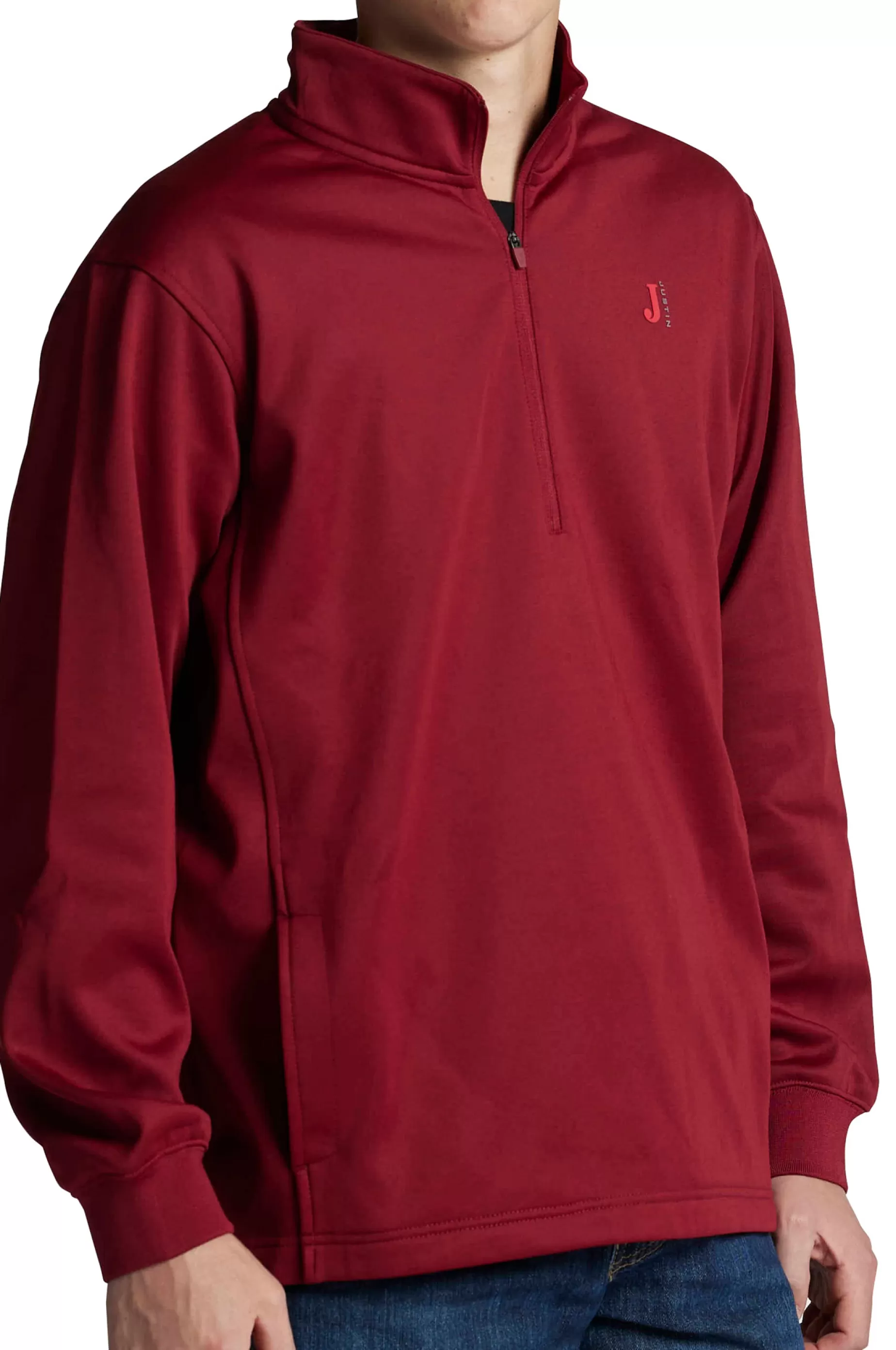 Hombre Justin Boots Quarter Zip Fleece Pullover