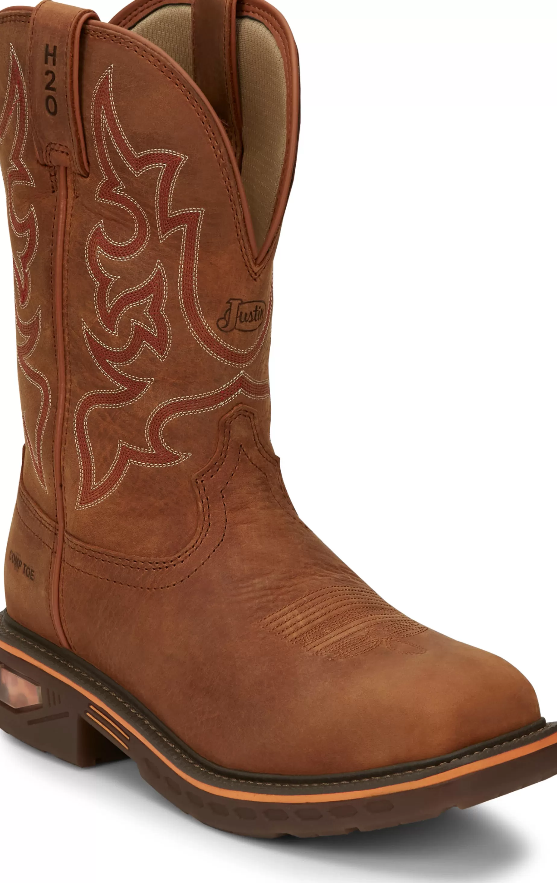 Hombre Justin Boots Resistor 11" Waterproof Nano Comp Toe