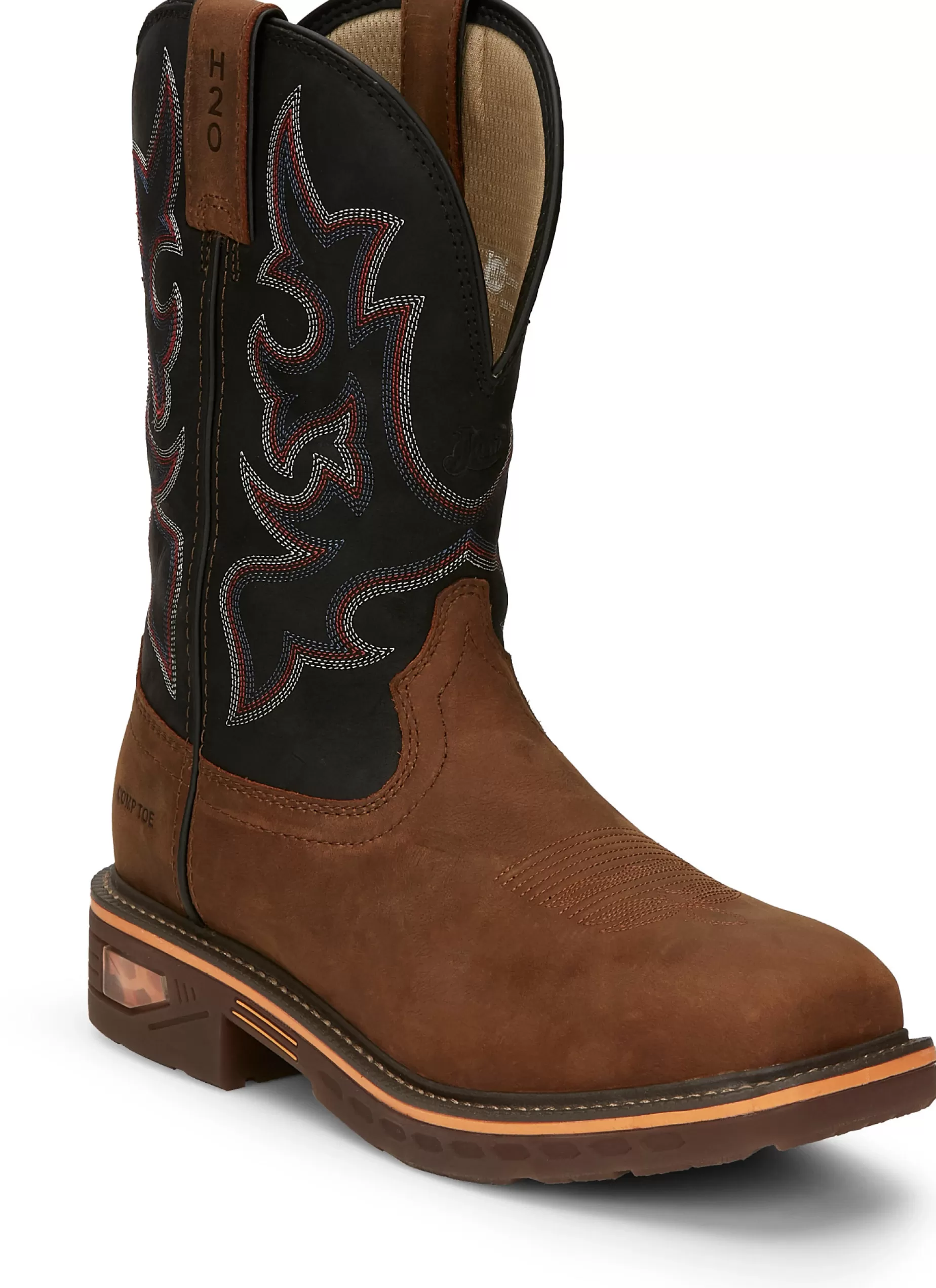 Hombre Justin Boots Resistor 11" Waterproof Nano Comp Toe