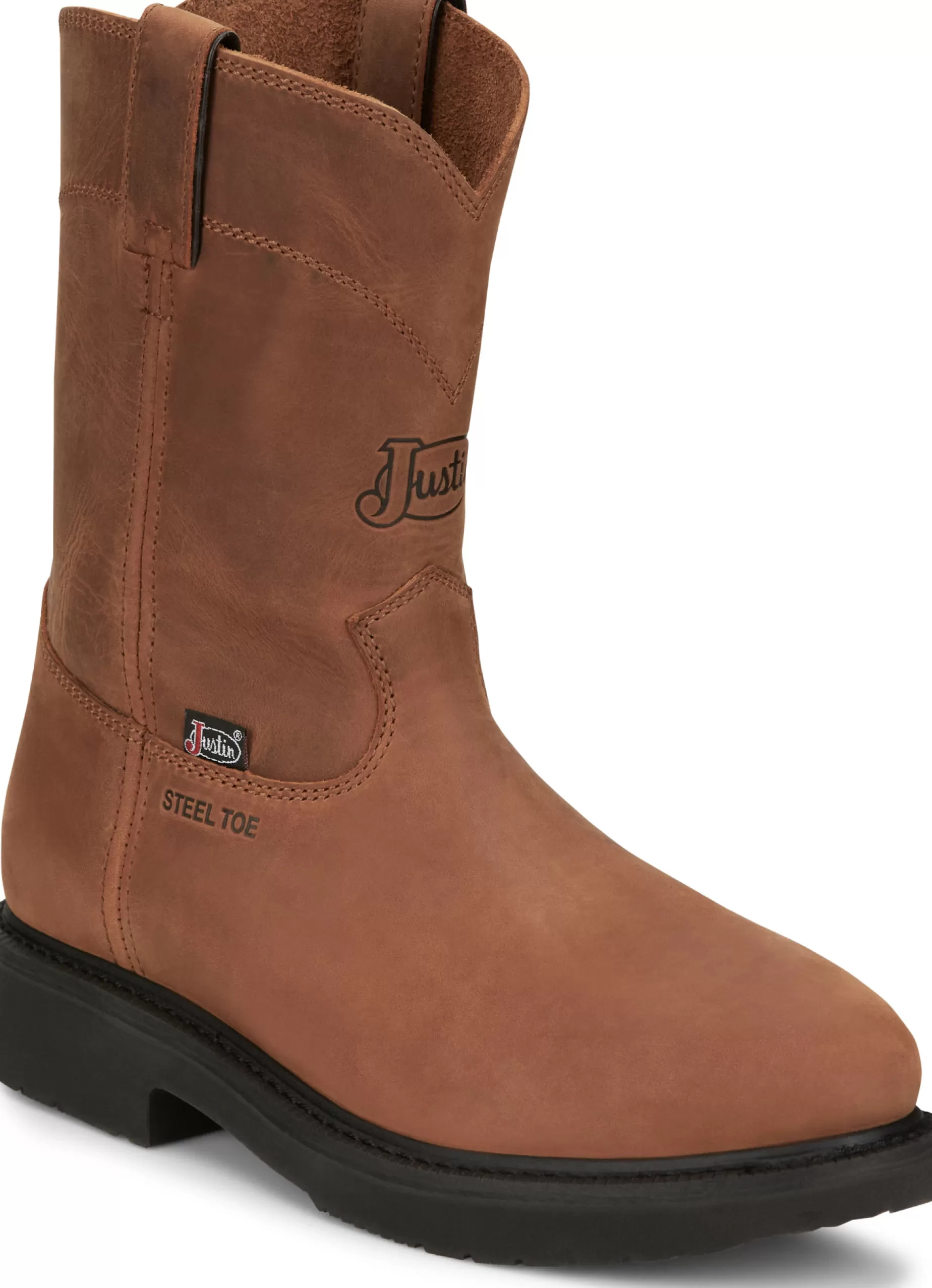 Hombre Justin Boots Round-Up 10” Steel Toe