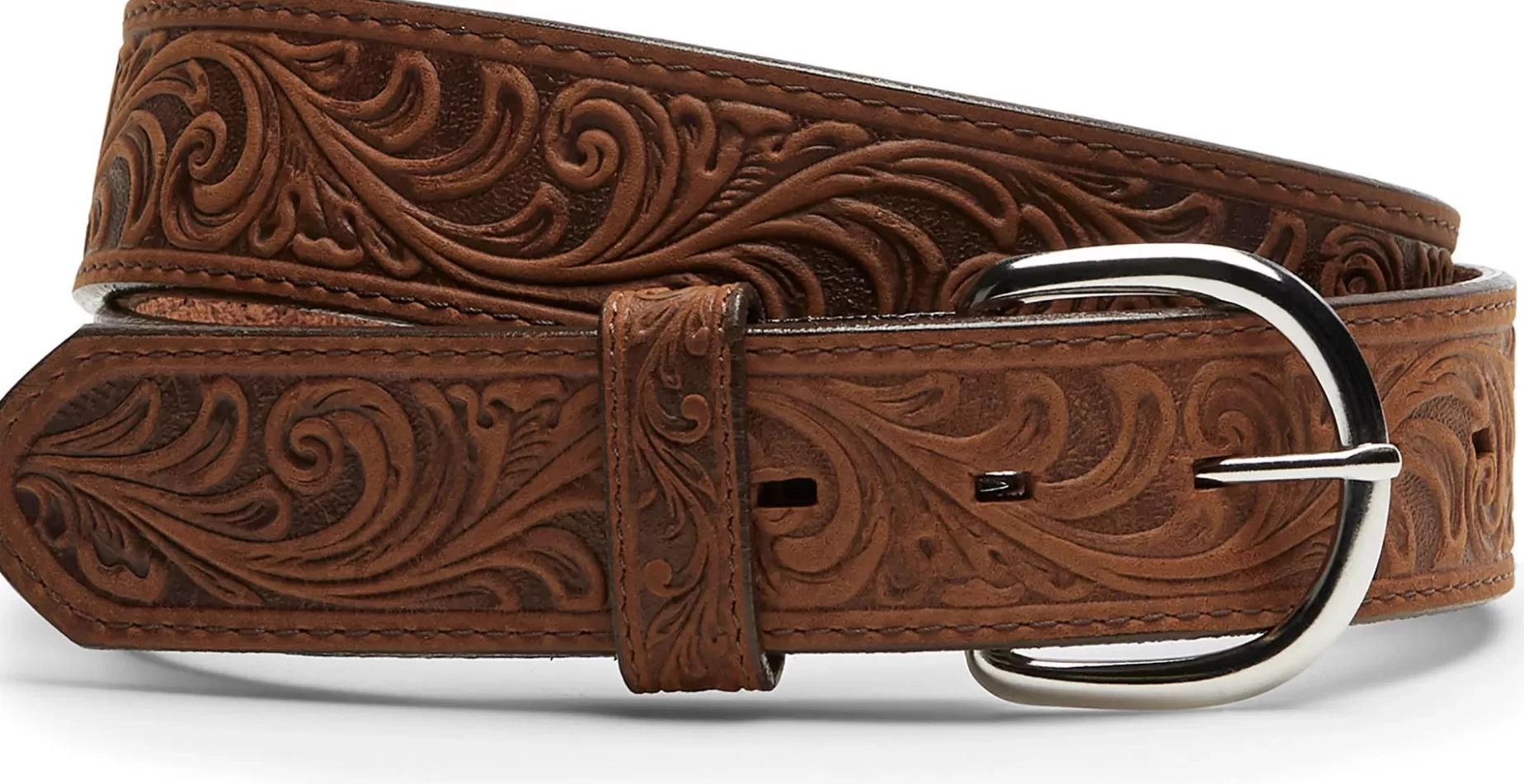 Hombre Justin Boots Scroll Tooled Belt