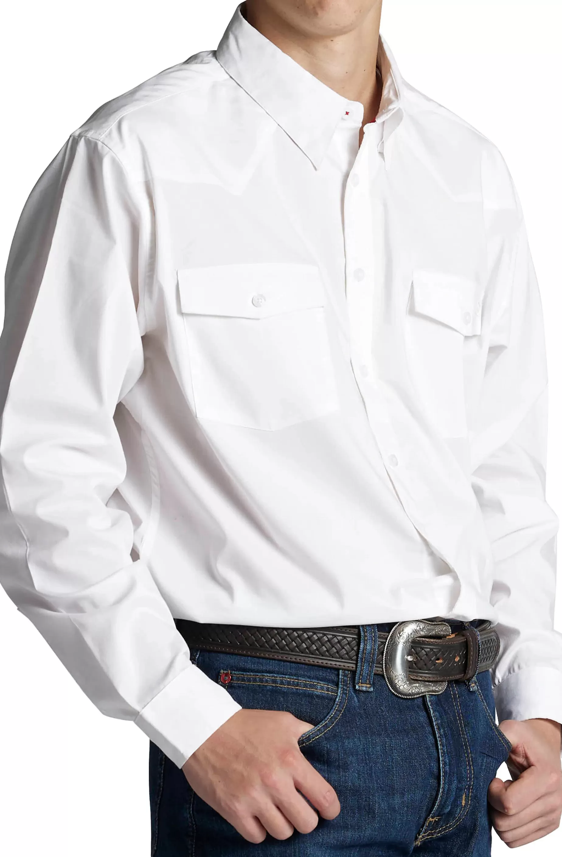 Hombre Justin Boots Woven Button Down